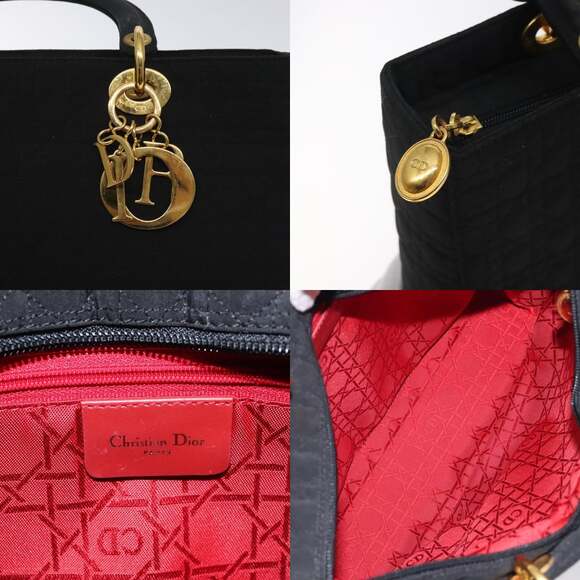 DIOR Canage Hand Bag Nylon Black Gold - Picture 11 of 12